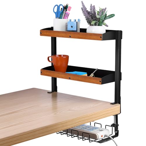 AXNSATRE Tischregal Schreibtischregal Schreibtisch Regal Organizer - 3 Stöckig Desk Shelf Büro, Schreibtisch Regalaufsatz von AXNSATRE