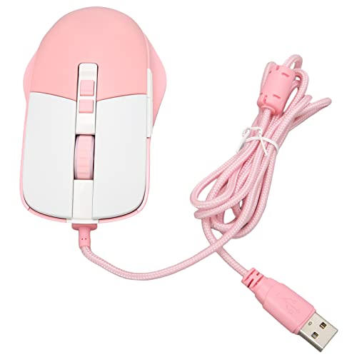 AXOC Gaming-Maus, kabelgebundene 6-DPI-Home-Office-Maus (Rosa Weiß) von AXOC