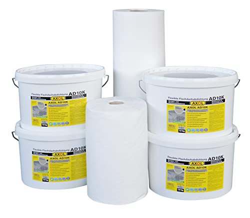 Sparset Flüssigkunststoff Flachdachabdichtung Garage abdichten mit AXOL Flachdach-Set für 20m² (Einzelgarage) Farbe kieselgrau von AXOL