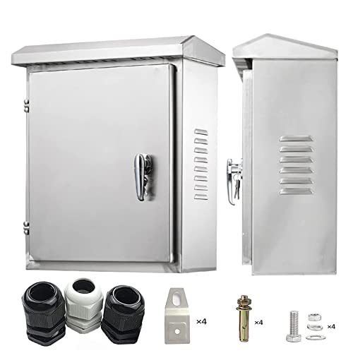 AXOTEN 304 Edelstahl Schaltschrank Verteilerkasten 40X30X14CM Außen Wasserdicht, Wandmontiert Elektroverteiler von AXOTEN