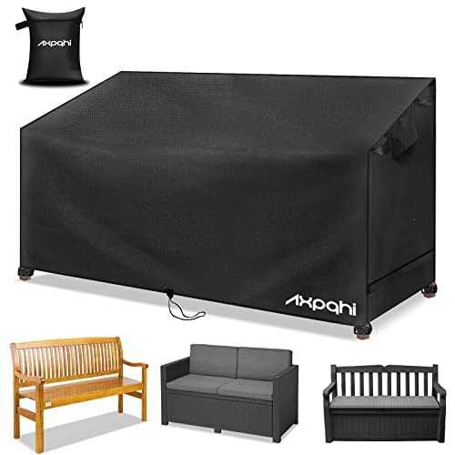 AXPQHL Gartensofa Abdeckung, Abdeckung für Gartensofa 600D Oxford Gewebe,Wasserdicht,Winddicht,UV-BestäNdig-3 Sitzer Gartenbank Schutzhülle Abdeckung, Schwarz(160*85*61) von AXPQHL