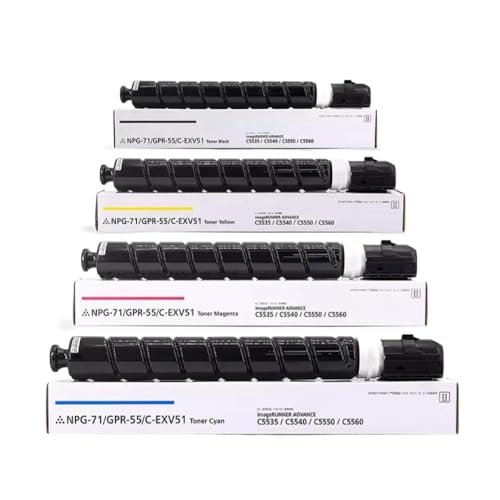 AXRMLVRD 1pcs kompatible Tonerpatrone NPG71 GPR-55 C-EXV51 für IR ADV C5560 C5550 C5540 C5535(Y-550g) von AXRMLVRD