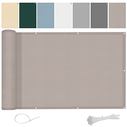 AXT SHADE Balkon Sichtschutz 100x100cm Balkonverkleidung Balkonabdeckung Balkonumspannungen blickdichte,Wind&UV Schutz Wasserdicht Balkonumrandung,Taupe Größen von AXT SHADE