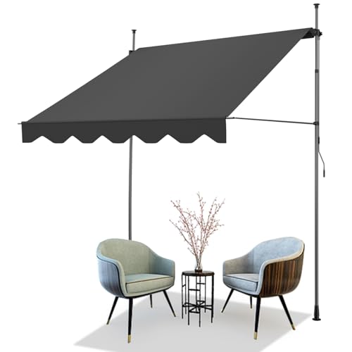 AXT SHADE Klemmmarkise 200cm Breit mit Handkurbel, Markise Balkon Ohne Bohren, Balkonmarkise UV-beständig Höhenverstellbar Wasserdicht & Sonnenschutz für Balkon Terrasse Garten-Anthrazit AXT SHADE Klemmmarkise 200cm Breit mit Handkurbel, Markise Balkon Ohne Bohren, Balkonmarkise UV-beständig Höhenverstellbar Wasserdicht & Sonnenschutz für Balkon Terrasse Garten-Anthrazit von AXT SHADE