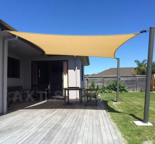 AXT SHADE Sonnensegel Rechteckig 2,5x4m Atmungsaktiv Wasserdurchlässig Sonnenschutz Wetterschutz Windschutz HDPE mit UV Schutz für Terrasse Balkon Garten-Sand von AXT SHADE