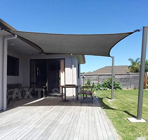 AXT SHADE Sonnensegel Rechteckig 4x5m Atmungsaktiv Wasserdurchlässig Sonnenschutz Wetterschutz Windschutz HDPE mit UV Schutz für Terrasse Balkon Garten-Grau Anthrazit von AXT SHADE