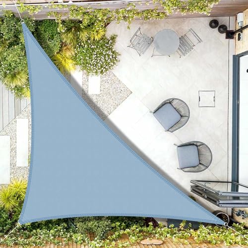 AXT SHADE Sonnensegel Wasserdicht Dreieck Rechtwinklig 3x3x4,25m Wetterschutz Sonnenschutz PES Polyester mit UV Schutz für Terrasse Balkon Garten-Graublau von AXT SHADE
