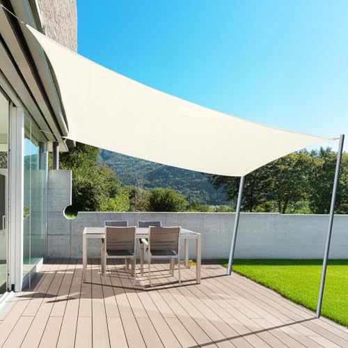 AXT SHADE Sonnensegel Wasserdicht Rechteckig 2x3m Wetterschutz Sonnenschutz mit UV Schutz für Terrasse Balkon Garten-Creme von AXT SHADE
