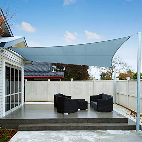 AXT SHADE Sonnensegel Wasserdicht Rechteckig 3x4m Wetterschutz Sonnenschutz PES Polyester mit UV Schutz für Terrasse Balkon Garten-Graublau von AXT SHADE