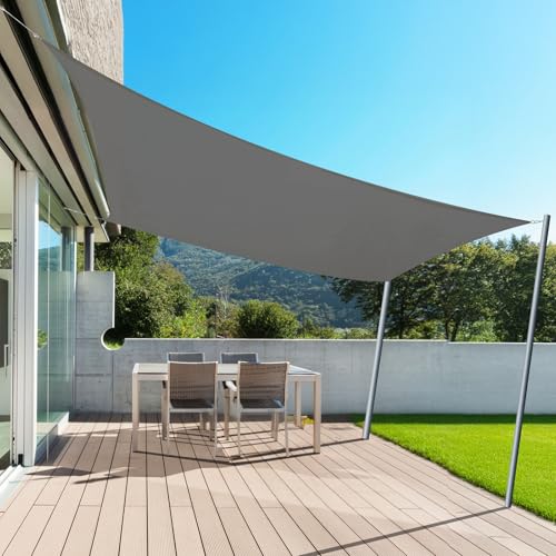 AXT SHADE Sonnensegel Wasserdicht Rechteckig 3x4m Wetterschutz Sonnenschutz mit UV Schutz für Terrasse Balkon Garten-Grau Anthrazit von AXT SHADE