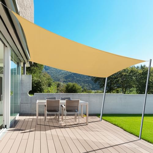 AXT SHADE Sonnensegel Wasserdicht Rechteckig 3x4m Wetterschutz Sonnenschutz mit UV Schutz für Terrasse Balkon Garten-Sand von AXT SHADE