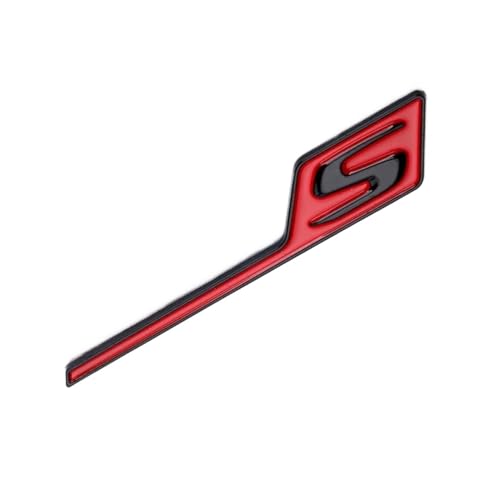 AXTGBHL 3D-ABS-Kofferraum-S-Logo-Abzeichen-Aufkleber passend for Mercedes S-Emblem AMG A45 W176 CLA45 C117 C63 W205 E63 W212 GLA45 X156 GLC GLE 63(Red Black) von AXTGBHL