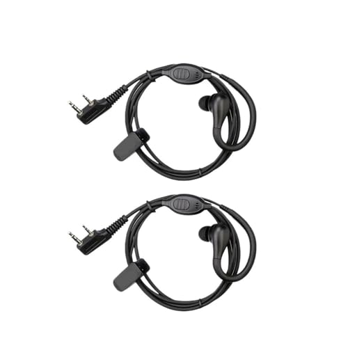AXTGBHL EEK007 2-poliger Ohrbügel-Ohrhörer Walkie-Talkie-Ohrhörer passend for Retevis RB618 H777 RT622 Funkgerät passend for Kenwood/passend for Baofeng(6 pcs) von AXTGBHL