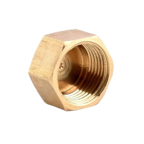 Männlich Weiblich Gewinde Kupfer Hex Kopf End Kappe Stecker Schlauch Anschluss Garten Werkzeuge Wasser(Female ID 1I8 Inch,1 Piece) von AXVOLA