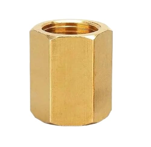Abdeckung für Wasserrohrverschraubung aus Messing 1 Stücke Hex Anschluss Rohrverschraubung for Wasser Kraftstoff Gas Innengewinde Kupplung Koppler 1/8 "1/4" 3/8 "1/2" 3/4 "messing(3-8) von AXVOLA