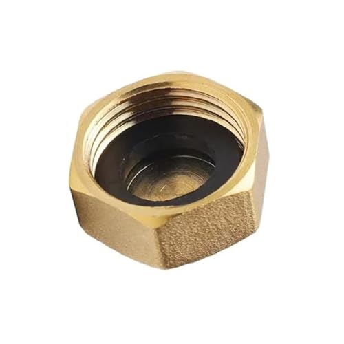 Abdeckung für Wasserrohrverschraubung aus Messing Kupfer-Innenrohrkappe Gartenschlauch-Endabdeckung Wasserhahn-Blindkappe Wasseranschluss Fitting Klempneradapter Dichtungsmutter Gewinde von AXVOLA