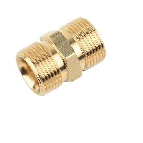 Adapter Messing Messing Hochdruckreiniger Drehgelenk Anschluss Schlauchverschraubung M22/15M auf Außenadapter Gewinde Schlauchsprüher Anschluss für Kärcher (2 Stück) von AXVOLA