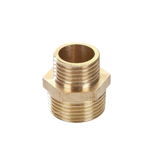 Messingadapter Messing-Kugelhahn-Rohrverschraubung Außen-Innengewinde-Umwandlung Anschluss DN15 1/2" BSP T-Typ Kupfer Wasser Öl Gas Adapter(T type External) von AXVOLA
