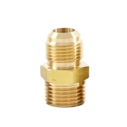 Messingadapter 1/8 "1/4" 3/8 "1/2" 3/4 "1" NPT BSP Männlich Weiblich 1/8-3/4 "SAE Flare Rohr OD Nippel Messing Fitting Anschluss Klimaanlage(BSP Male,1L2 INCH_3/8") von AXVOLA
