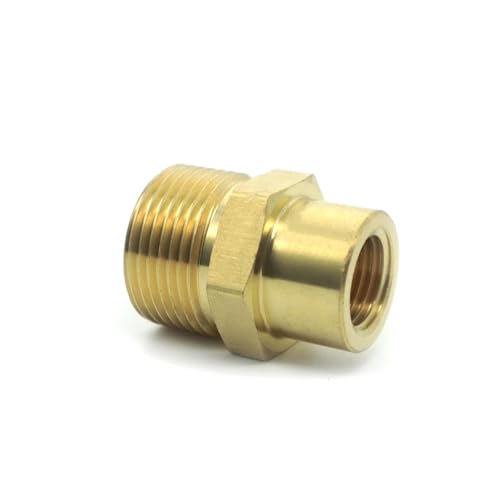 Messingadapter M22 auf 1/4 Zoll Gewindekupplung Messing Wasserstrahl-Anschlussstück Unterlegscheibe Adapter for Hochdruck-Autowäsche(Item B) von AXVOLA