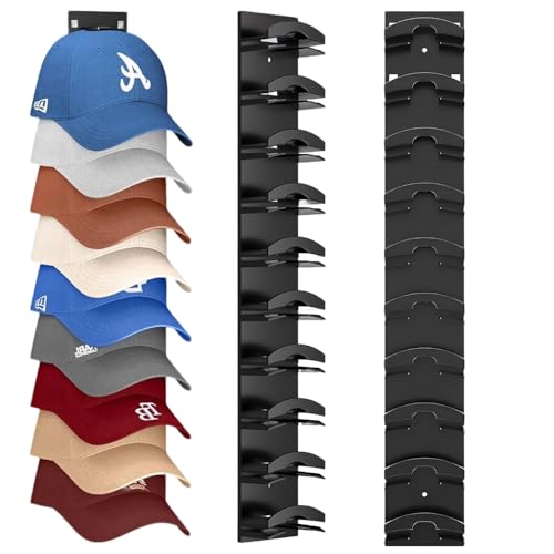 AXVRAV 2 Stück Selbstklebender Cap Halter für bis zu 18 Hüte, Kappenhalterung Wand Ohne Bohren Basecap Aufbewahrung mit Starkem Klebstoff, Cap Halterung für Zimmer Tür Kleiderschrank oder Wandmontage AXVRAV 2 Stück Selbstklebender Cap Halter für bis zu 18 Hüte, Kappenhalterung Wand Ohne Bohren Basecap Aufbewahrung mit Starkem Klebstoff, Cap Halterung für Zimmer Tür Kleiderschrank oder Wandmontage von AXVRAV