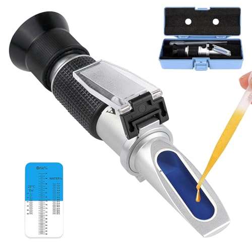 AXVRAV Refraktometer Honig 3 in 1 Imker mit ATC Refraktometer Brix 58-92% Wassergehalt im Honig 12-27% Baume Be° 38-43°, Refractometer Honig Handrefraktometer für Zuckersirup Fruchtmarmelade Melasse AXVRAV Refraktometer Honig 3 in 1 Imker mit ATC Refraktometer Brix 58-92% Wassergehalt im Honig 12-27% Baume Be° 38-43°, Refractometer Honig Handrefraktometer für Zuckersirup Fruchtmarmelade Melasse von AXVRAV