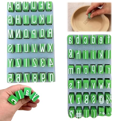 Alphabet Tonstempel Set, Keramik Werkzeuge Ton Werkzeug, Ton Stempel Set, 3D Gedruckte Buchstaben Stempel, Uchstaben, Töpferwerkzeug Töpferstempel für Kunst und Handwerk (A+B) von AXVRAV