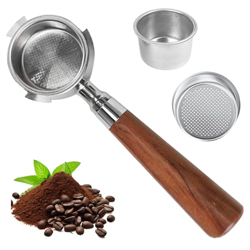 Bodenloser Siebträger 51mm mit 3 Ears, Espresso-Bottomless Portafilter Edelstahl-Filterkorb Holzgriff Siebträger Kompatibel mit/Ersatzteil für DeLonghi EC685 EC680 EC785 EC820 EC850 EC860 EC885 Bodenloser Siebträger 51mm mit 3 Ears, Espresso-Bottomless Portafilter Edelstahl-Filterkorb Holzgriff Siebträger Kompatibel mit/Ersatzteil für DeLonghi EC685 EC680 EC785 EC820 EC850 EC860 EC885 von AXVRAV
