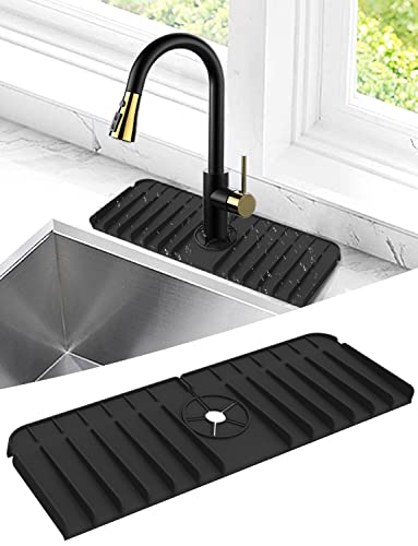 AXYWINBO Silikon Wasserhahn Matte,14.5 * 5.3 in Küche Wasserhahn Spüle Spritzschutz, Silicone Faucet Handle Drip Catcher Tray für Küche Badezimmer Arbeitsplatte schützen AXYWINBO Silikon Wasserhahn Matte,14.5 * 5.3 in Küche Wasserhahn Spüle Spritzschutz, Silicone Faucet Handle Drip Catcher Tray für Küche Badezimmer Arbeitsplatte schützen von AXYWINBO