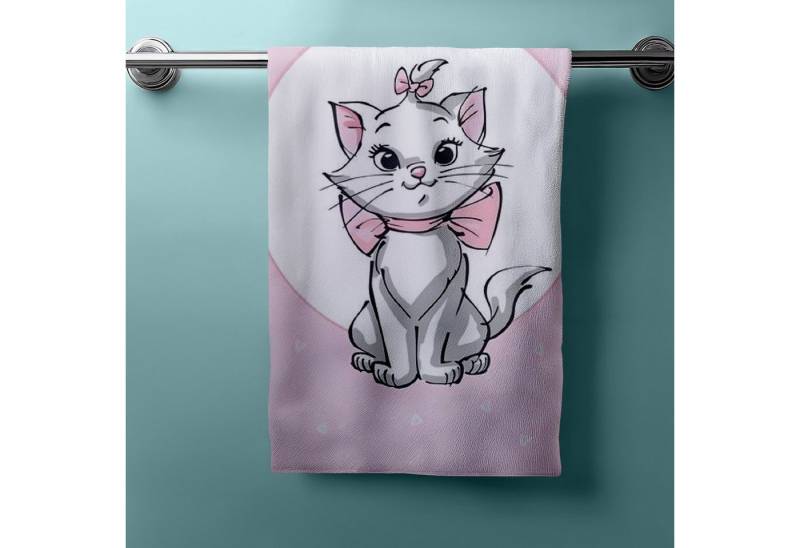 AY!Max Handtücher Disney Aristocats Marie Duschtuch Badetuch Strandtuch 70 x 140cm, (1 Duschtuch, 1-St), Langlebig von AY!Max