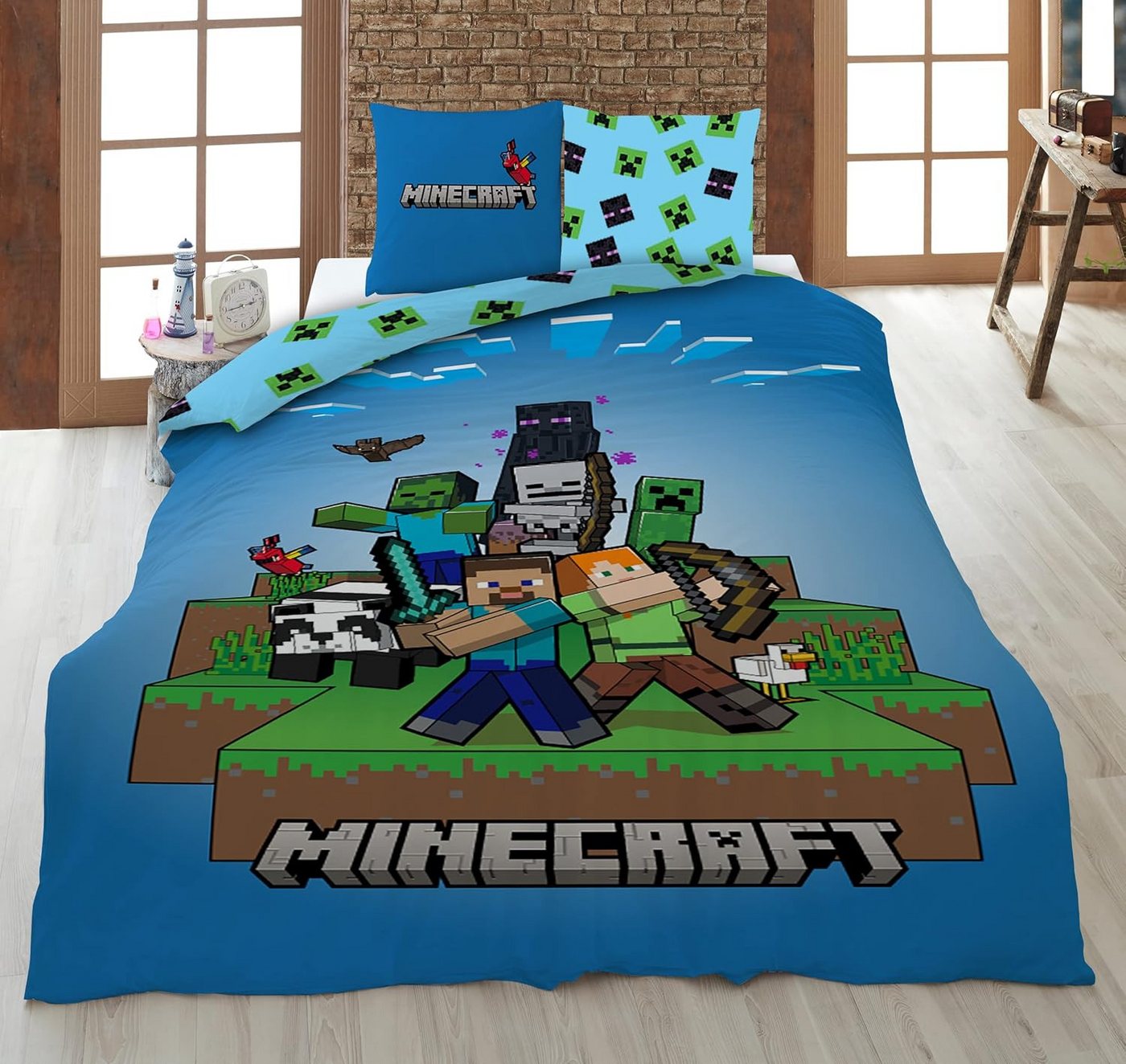 AY!Max Kinderbettwäsche Minecraft Wende Bettwäsche Set 2 tlg. 135 x 200 cm 80 x 80cm AY!Max Kinderbettwäsche Minecraft Wende Bettwäsche Set 2 tlg. 135 x 200 cm 80 x 80cm von AY!Max