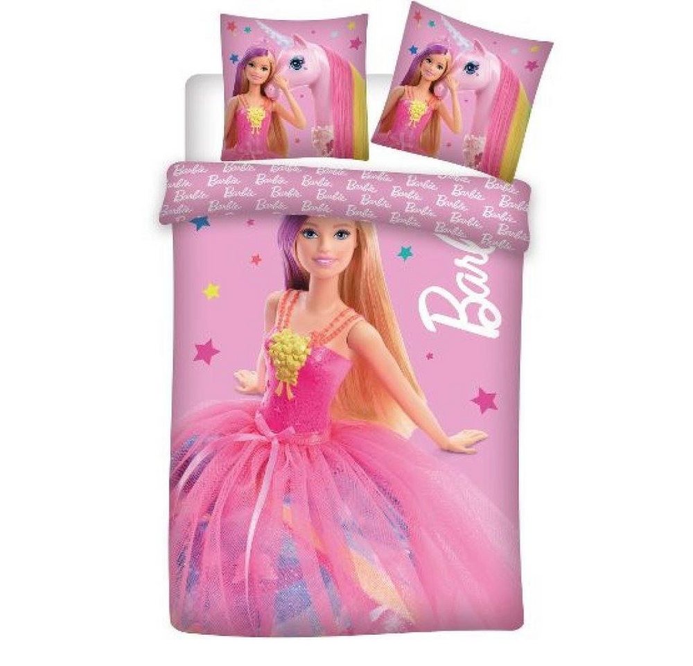 Babybettwäsche Barbie - Baby Bettwäsche "Barbie & Einhorn" 100x135 & 40x60 cm, AY!Max, 2 teilig von AY!Max