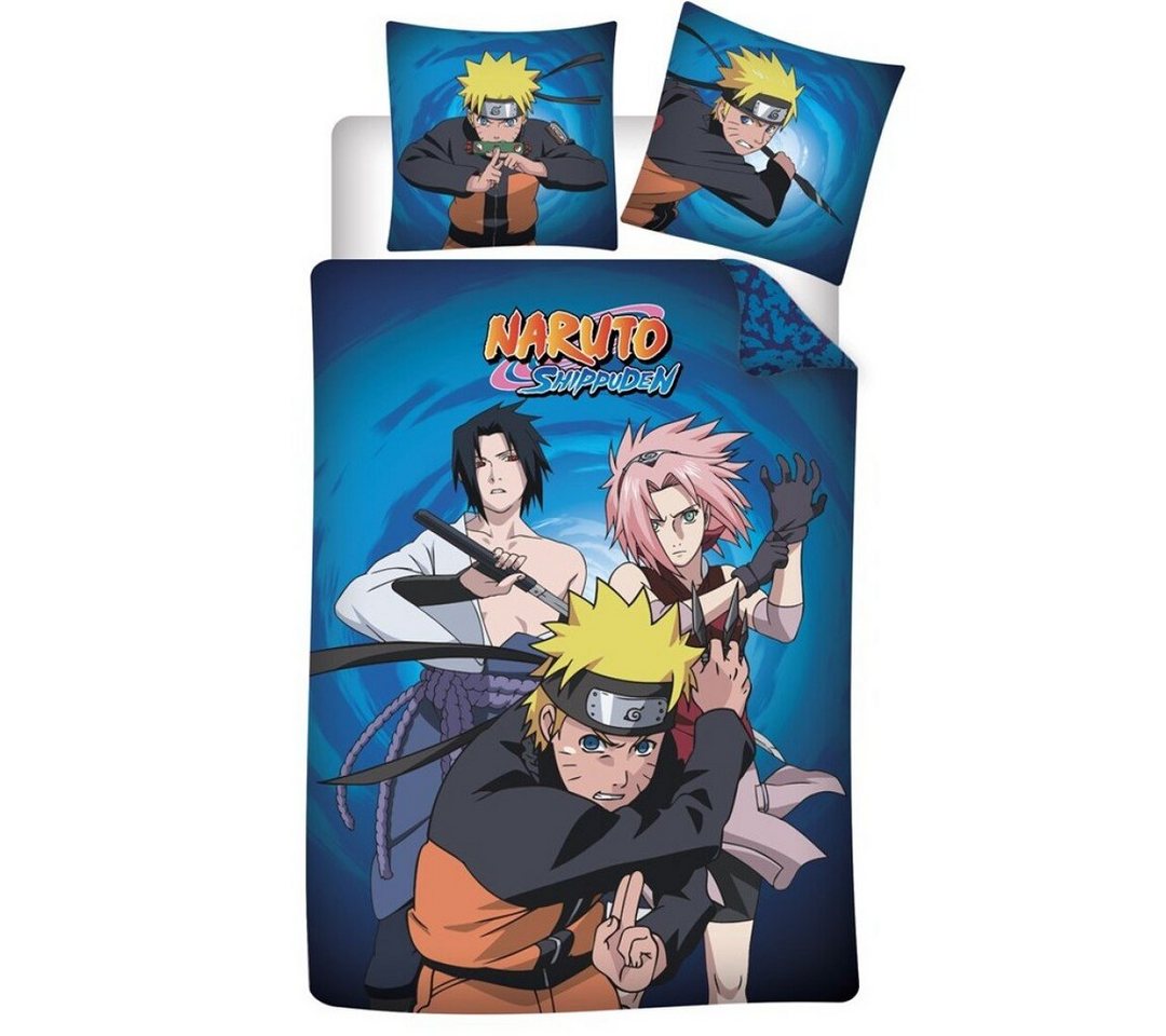 Bettwäsche Naruto Shippuden Jungen Bettwäsche Set, Naruto, Mikrofaser, 2 teilig, Deckenbezug 135-140x200 Kissenbezug 63x63 cm von Naruto