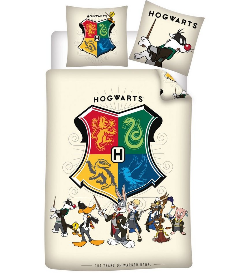 Kinderbettwäsche Bettwäsche Set Hogwarts Looney Tunes 135 x 200cm, AY!Max von AY!Max