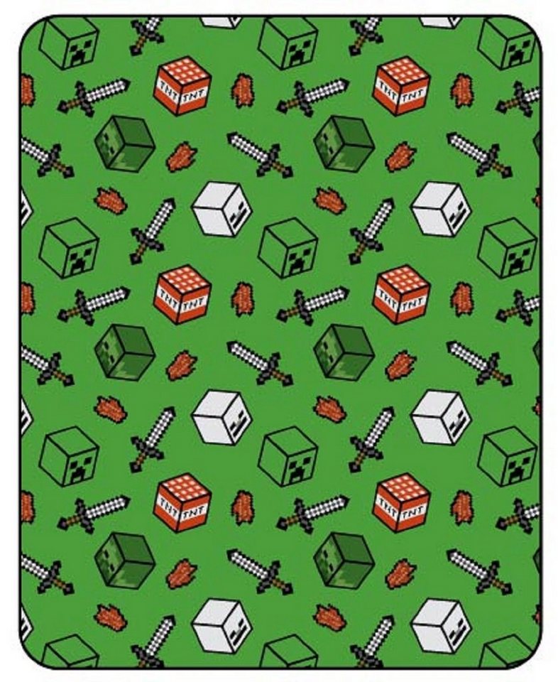 Wohndecke Minecraft Flauschdecke Kuscheldecke 110 x 150 cm, AY!Max von AY!Max