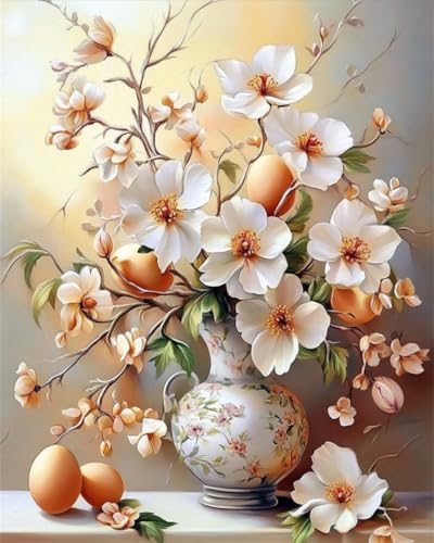 AYAOYANGGO Cross Stitch Kit Bunte Blumen In Der Vase Gezähltes Kreuzstich-Set Mit Stempel Für Erwachsene,Anfänger,Anfänger,Fortgeschrittene,Einfache Diy-Stickkunst 11CT 40x50cm von AYAOYANGGO