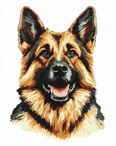 AYAOYANGGO Hund Tier Teppich Knüpfen Set Cartoon-Deutscher Schäferhund Diy-Häkel-Set, Stickset, Teppich-Leinwand-Sets, Handarbeit, Heimdekoration 33x45in von AYAOYANGGO