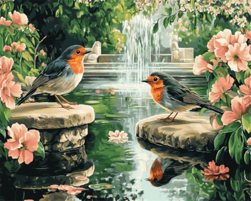 AYAOYANGGO Kreuzstich Set Vorgedruckt Blumen- Und Vogellandschaft Gezählt Malerei Gedruckt Diy Handarbeit Set Gestampft Wand Kunst Hause Dekoration 11CT 40x50cm von AYAOYANGGO