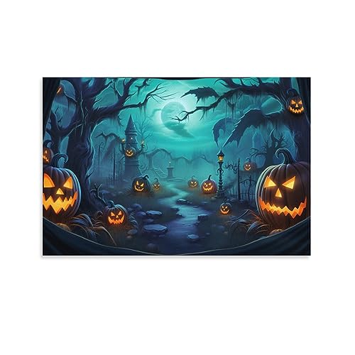 AYAROS Abstrakte Halloween-Kunst-Posterdrucke Vollmond Horror Kürbis Mode Leinwand Wanddekoration Kunstwerk für Home Office AYAROS Abstrakte Halloween-Kunst-Posterdrucke Vollmond Horror Kürbis Mode Leinwand Wanddekoration Kunstwerk für Home Office von AYAROS