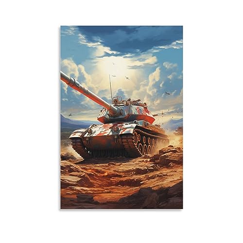AYAROS Coole Panzer Malerei Poster Wunderschöne Aussehen Wüste Moderne Stil Leinwand Wandkunst Drucke Malerei für Haus Zimmer von AYAROS