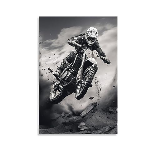 AYAROS Vintage Motocross Kunst Poster Drucke Modern Sport Motorrad Racing Mode Leinwand Wanddekoration Kunstwerk für Home Office von AYAROS