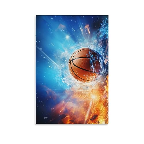 AYAROS Wunderschönes Basketball-Poster auf Leinwand, spektakulär, cooler Ball, Sport, Wanddekoration, geeignet für Wohnzimmer, Schlafzimmer von AYAROS