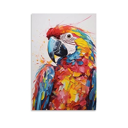 Bunte Vogel Malerei Leinwand Kunst Poster Glam Tiere Papageien Wand Poster Schlafsaal Dekor Malerei Kunst von AYAROS