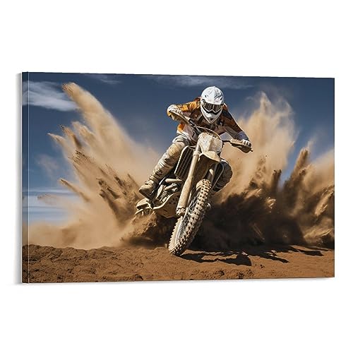 Coole Motorradfahrer Wandkunst Leinwand Poster Extremsport Motocross Moderner Stil Wanddekoration Poster Schlafsaal Dekor Malerei Kunst von AYAROS