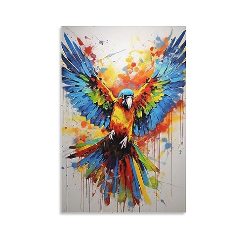 Natur Papagei Leinwand Kunst Poster Schöne Tier Bunte Vogel Wand Poster Schlafsaal Dekor Malerei Kunst von AYAROS