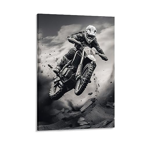 Vintage Motocross Leinwand Wandkunst für Schlafzimmer Modern Sport Motorrad Racing Wanddekoration Poster für Zimmer Ästhetisch von AYAROS