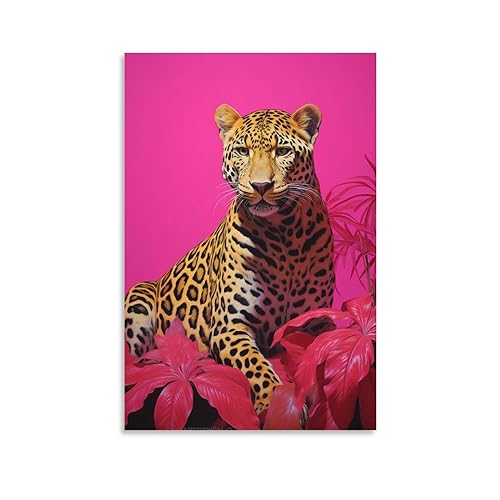 Wildlife Leopard Kunst Poster Drucke Natur Leopard Tier Klassisch Mode Leinwand Wanddekoration Kunstwerk für Home Office von AYAROS