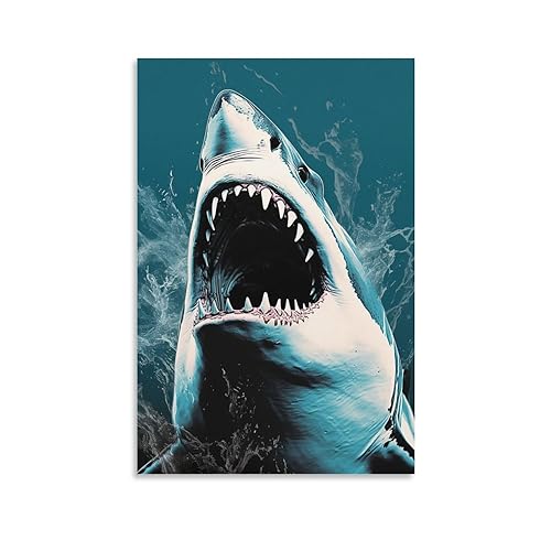 Wildlife Sharks Art Poster Prints Abstract Ocean Animal Classic Fashion Canvas Wall Decor Artwork for Home Office von AYAROS