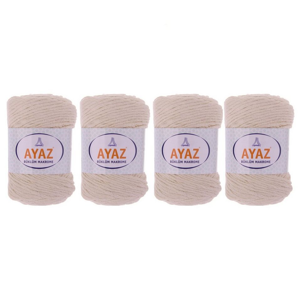 AYAZ 4 x 250g Strickgarn Büklüm Makrome Häkelwolle, 1300 creme AYAZ 4 x 250g Strickgarn Büklüm Makrome Häkelwolle, 1300 creme von AYAZ