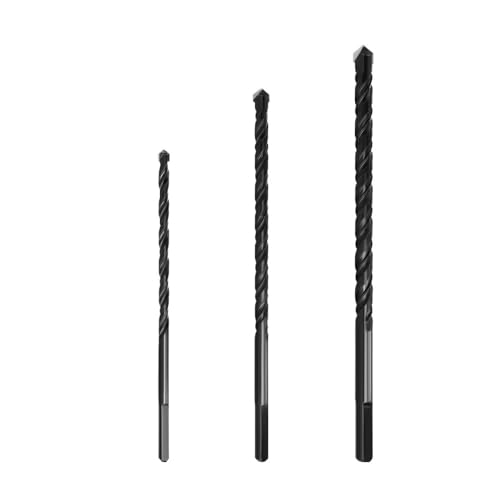 6 8 10 12mm schwarz verlängern Multi-funktionale Glas Bohrer Dreieck Bits Keramik Fliesen Beton Ziegel Metall Edelstahl stahl Holz(3 pcs set) von AYAZER